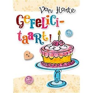 wenskaart Van harte Gefeliciteerd taart