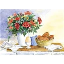 wenskaart ontbijt met bloemen
