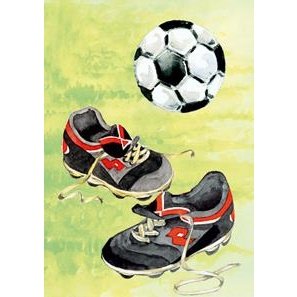 wenskaart voetbalschoenen