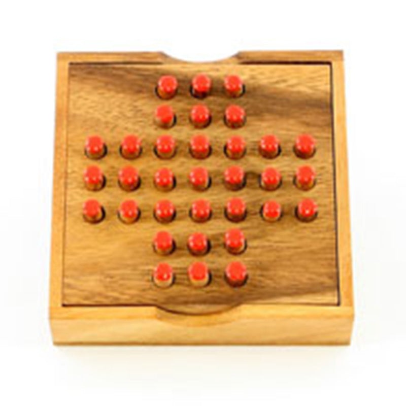 Spel solitaire hout 11 x 11cm