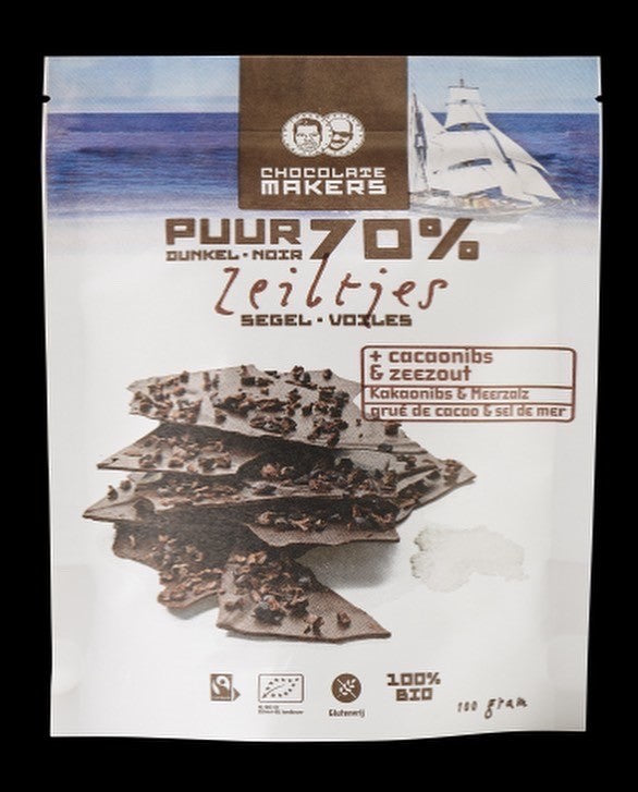 Chocozeiltjes Tres Hombres 70% 100gr