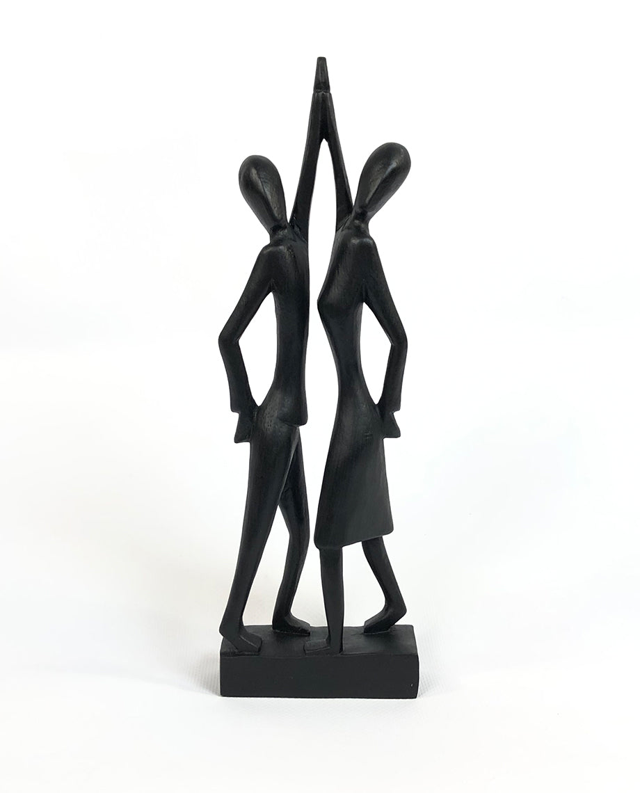 Beeld danspaar hout zwart