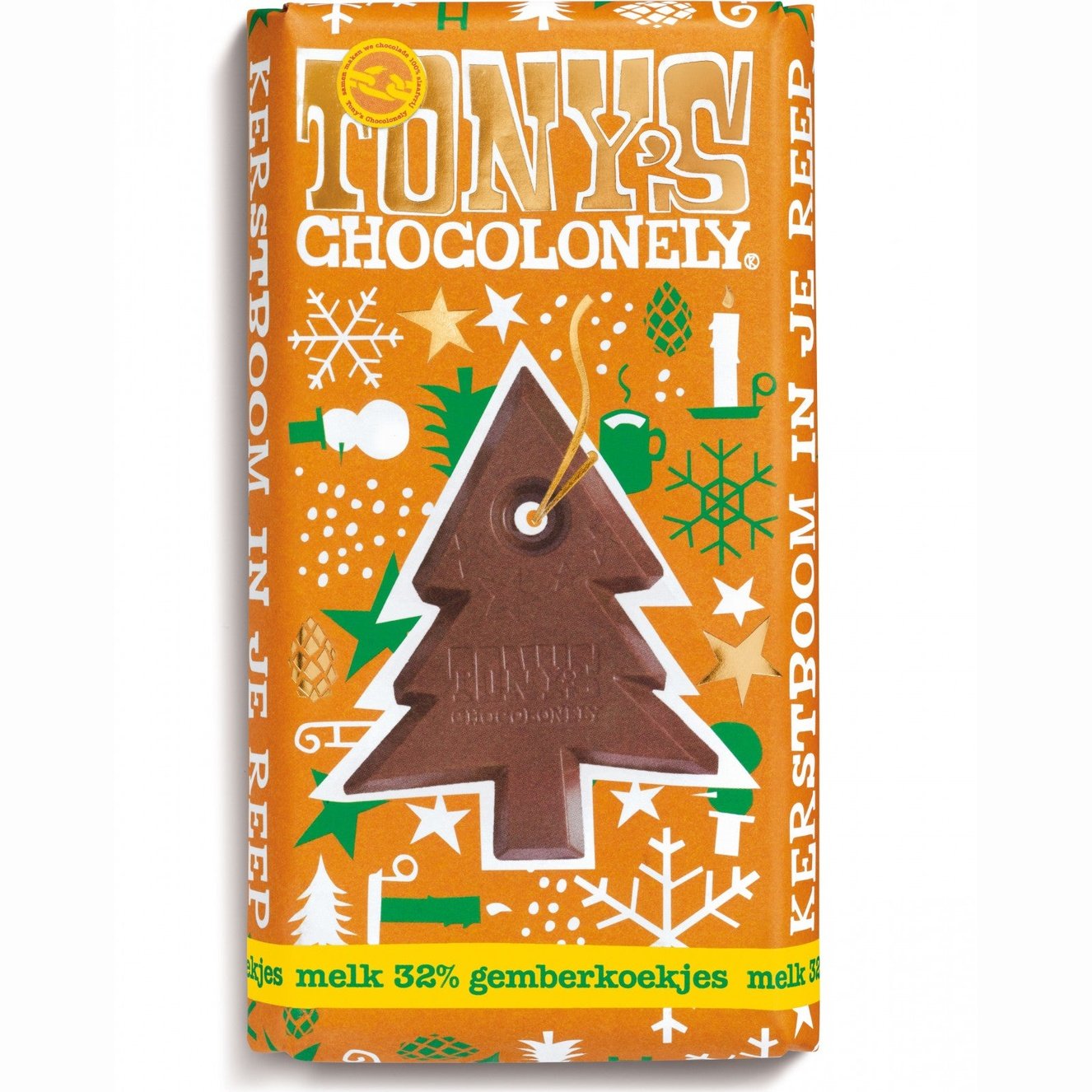 Tony's Chocoloney kerstreep melk gemberkoekjes