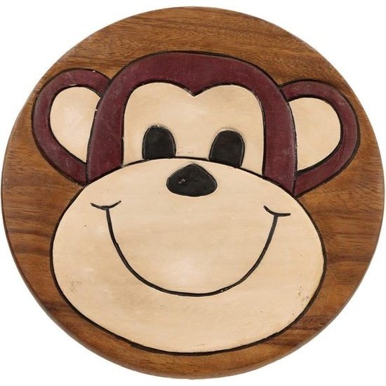Houten krukje aap