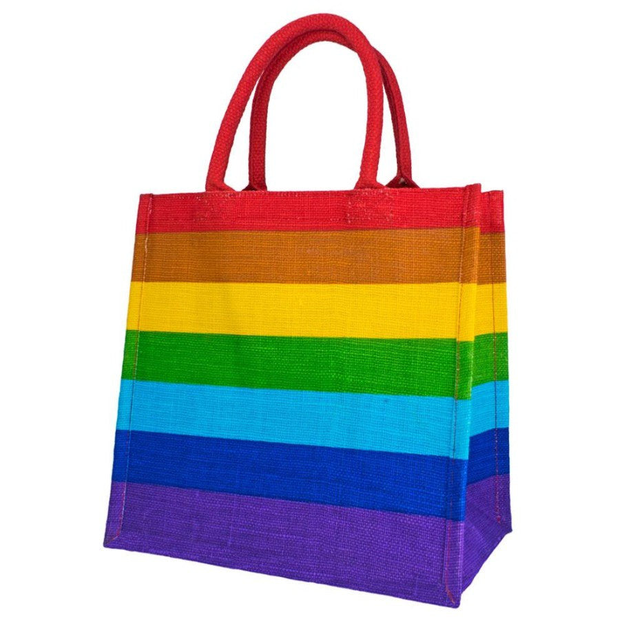 Shopper mini jute Regenboog 30x30cm