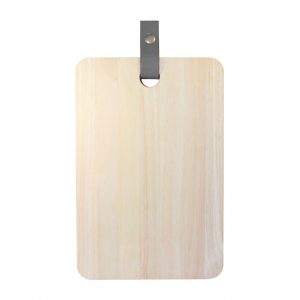 Snijplank 15 x 20 met grijs leerband