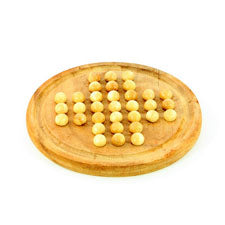 Houten spel solitaire rond