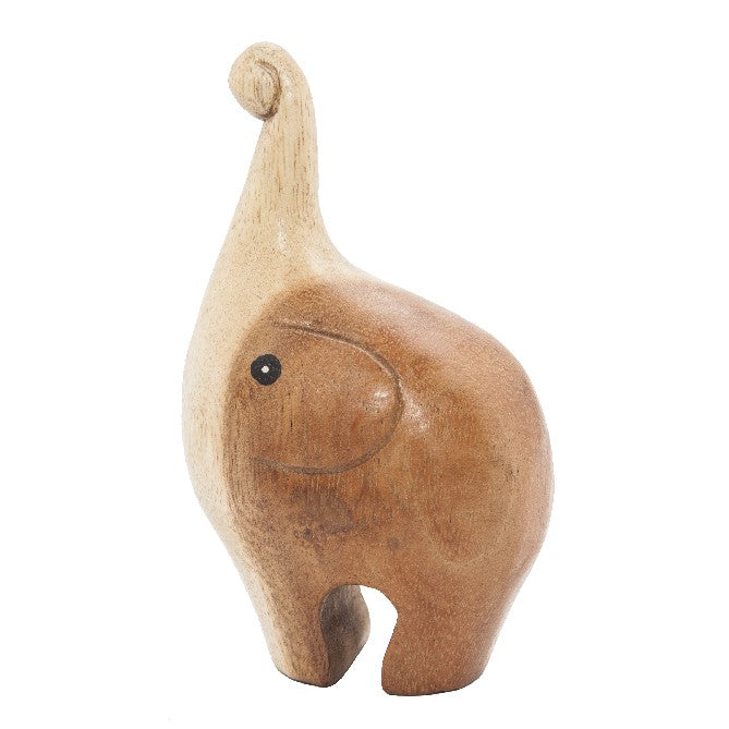 Beeld olifantje dik hout L