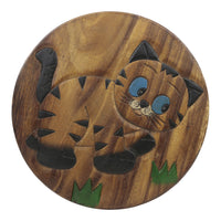 Krukje hout 25cm hoog kat