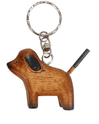 Sleutelhanger hond hout