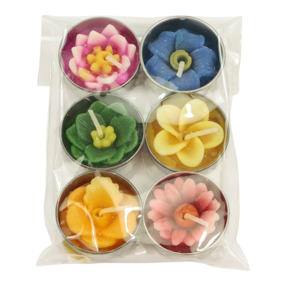 Theelichtjes bloem varia set/6