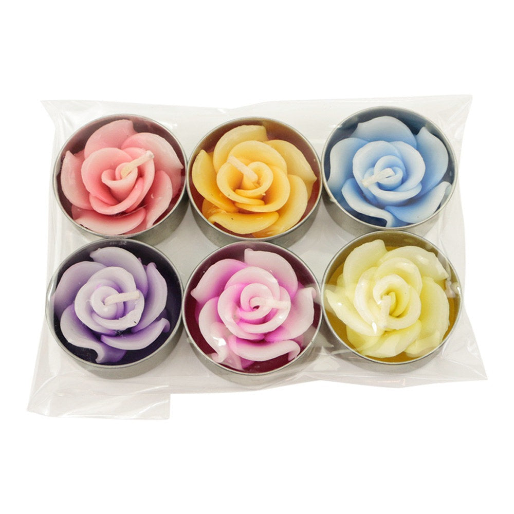 Theelichtjes roos set/6