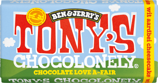 Tony's Chocolonely wit aardbei cheescake 180g
