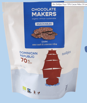Chocozeiltjes Tres Hombres 70% 80gr
