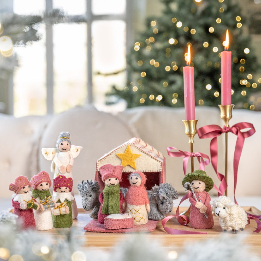 Kerststal vilt Cyclaam-Oudroze