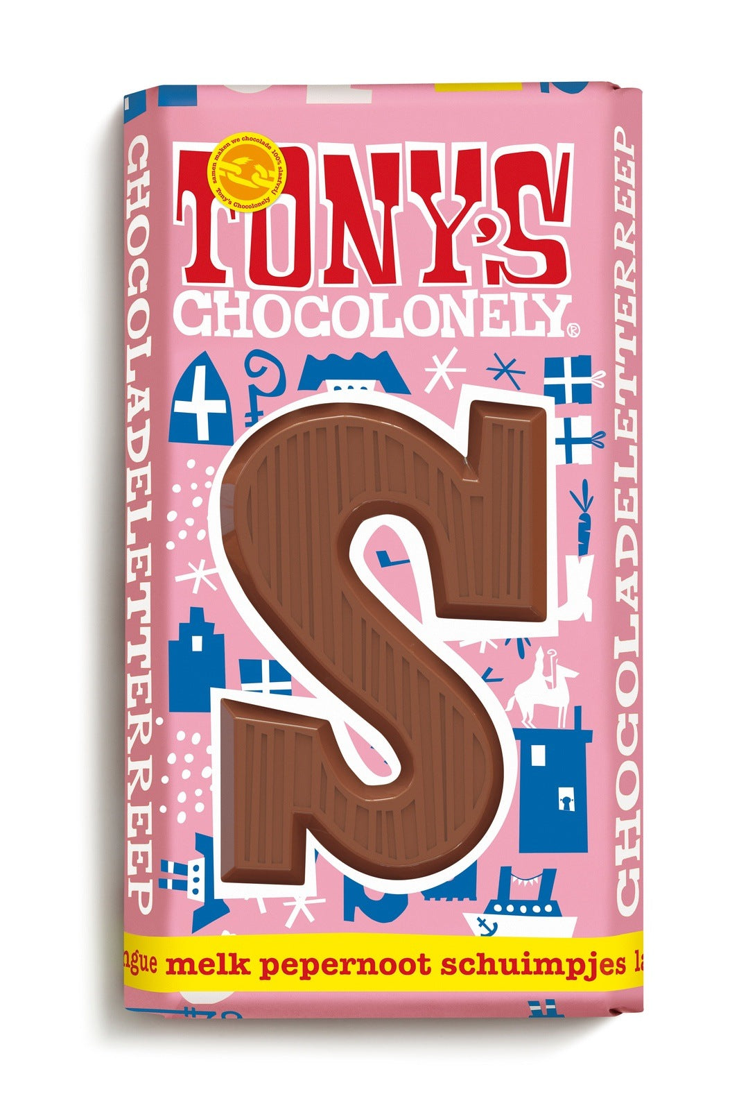 Tony’s Chocolonely Letterreep S melk pepernoot schuimpjes